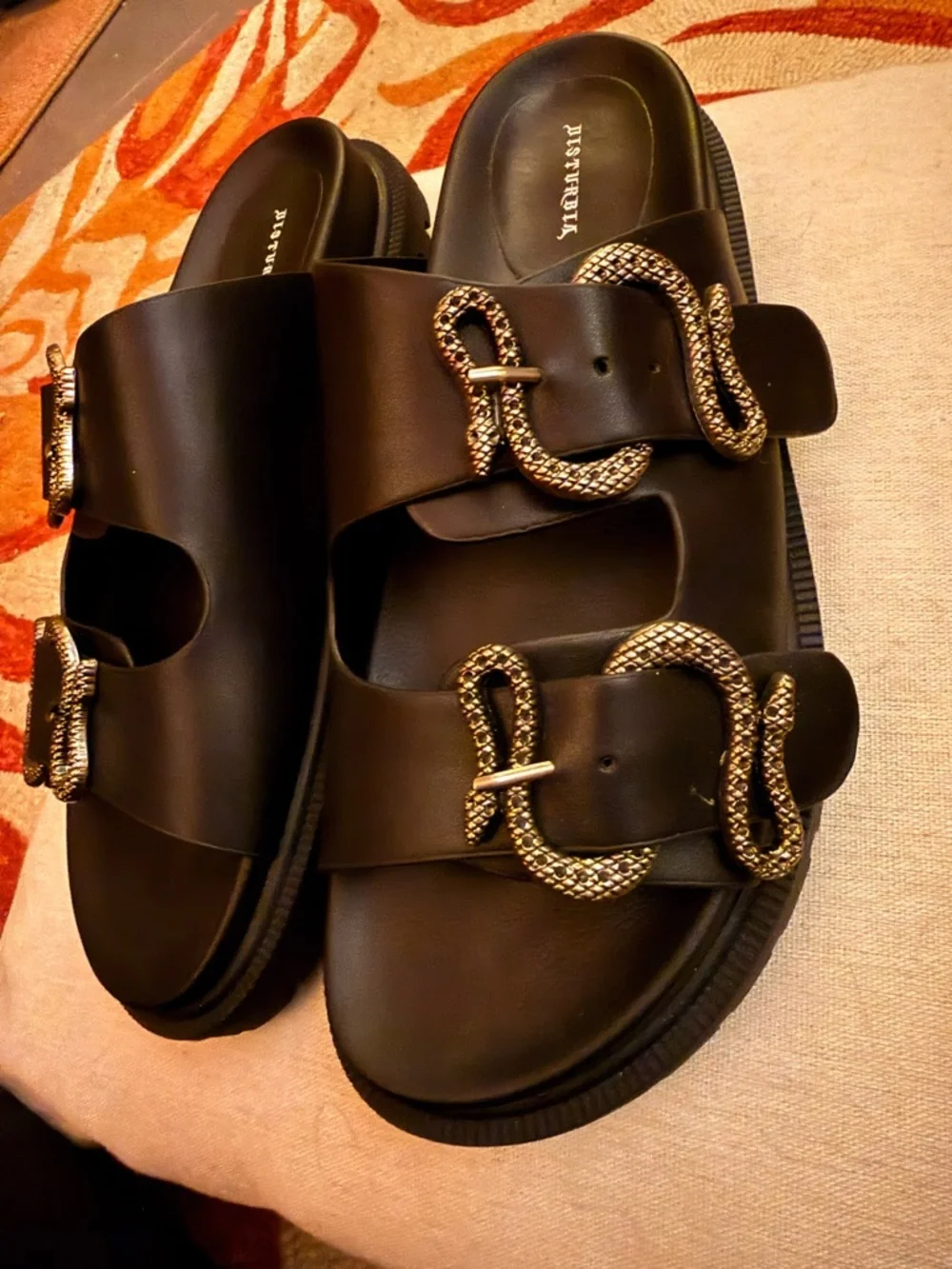 Mamba Snake Buckle Sandals - see size information, they run big. - Picture 2 of 10